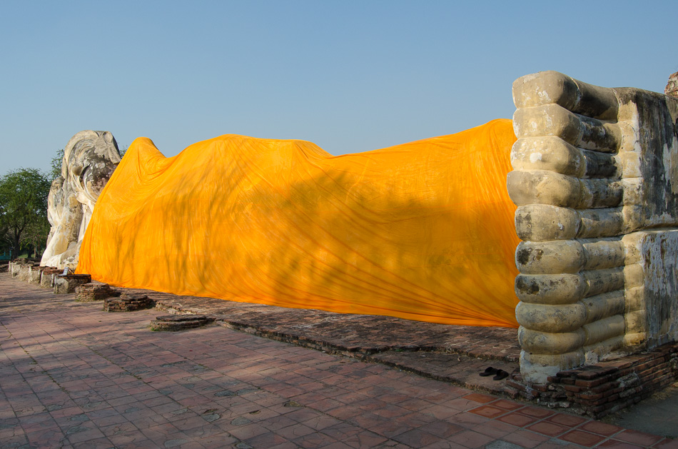 Reclining Buddha Wat Lokayasutharam in Ayutthaya Thailand