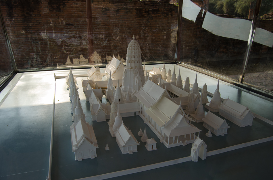 A mockup model of a temple in Ayutthaya