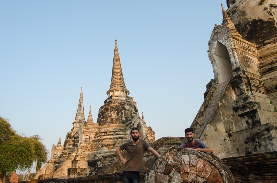 Nuno and Mario at Phra Si Sanphet in Ayutthaya